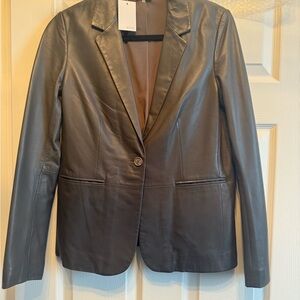 Ecru Women's Black Leather Blazer